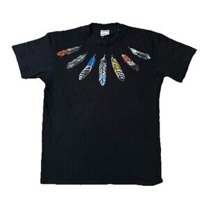 Marcelo Burlon County Of Milan Feather Graphic Print T-Shirt Size Medium